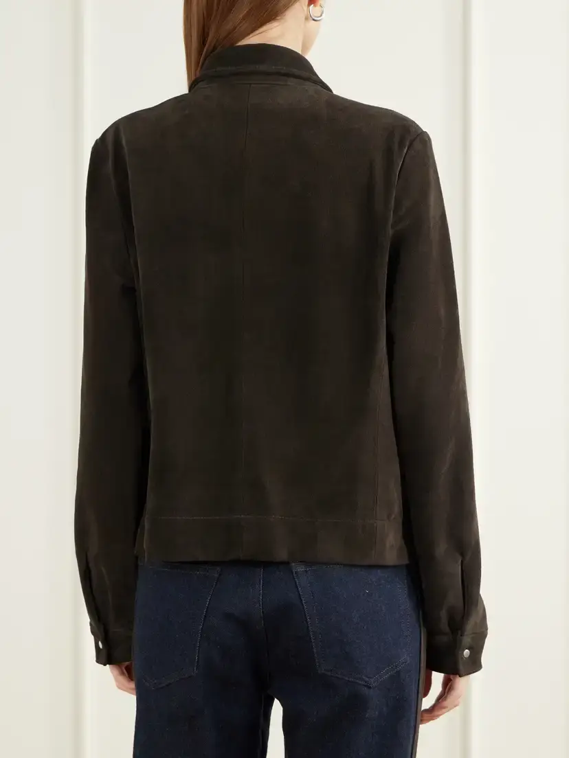 B SIDES Myrr Snap Cropped Suede Jacket | Thumbnail 4