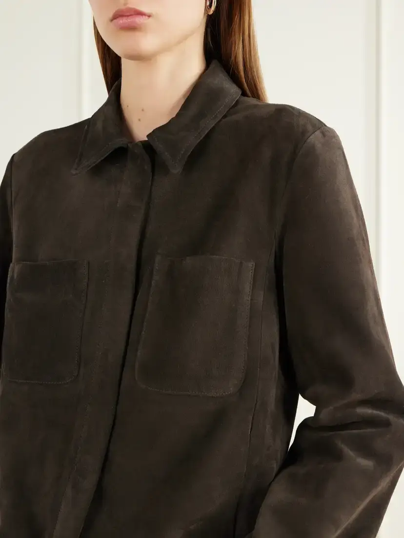 B SIDES Myrr Snap Cropped Suede Jacket | Thumbnail 5