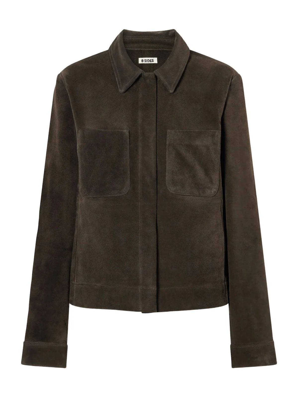B SIDES Myrr Snap Cropped Suede Jacket