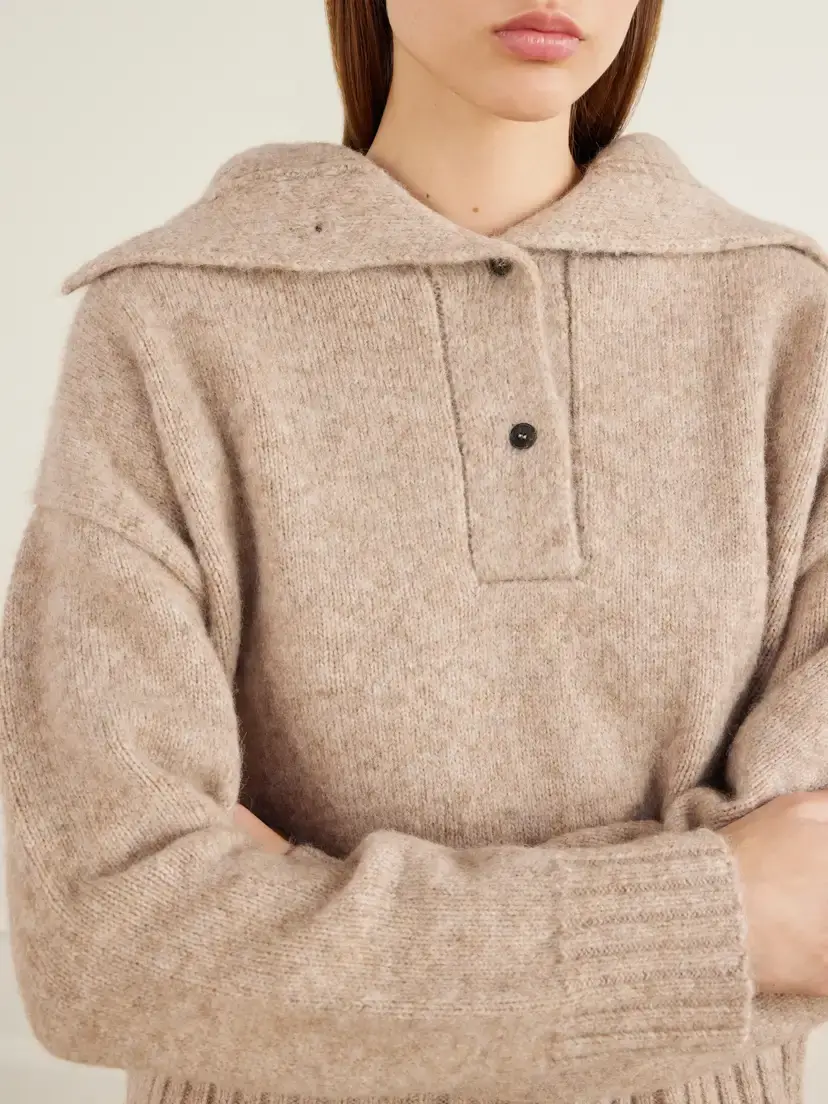 James Perse Alpaca-blend Polo Sweater | Thumbnail 4 James Perse Alpaca-blend Polo Sweater | Thumbnail 4