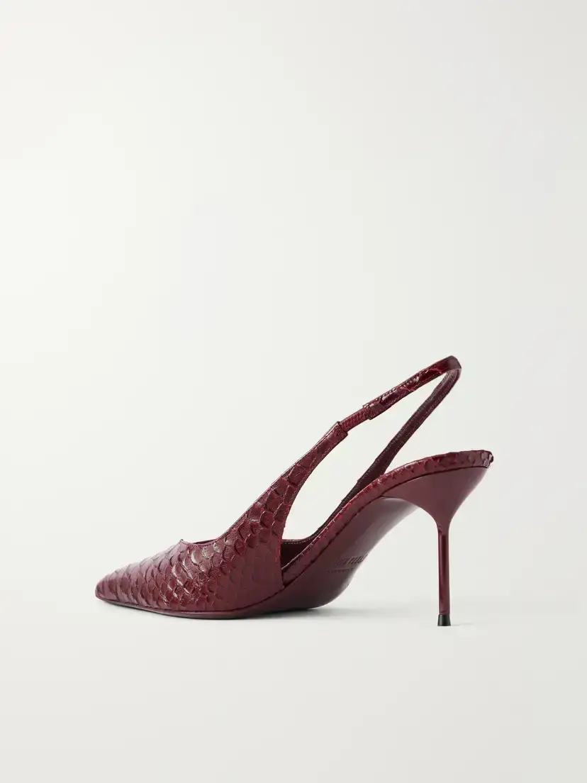 Paris Texas Lidia 70 Snake-effect Leather Slingback Pumps | Thumbnail 3