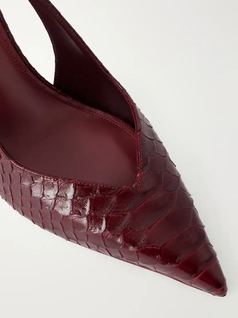 Paris Texas Lidia 70 Snake-effect Leather Slingback Pumps | Thumbnail 5