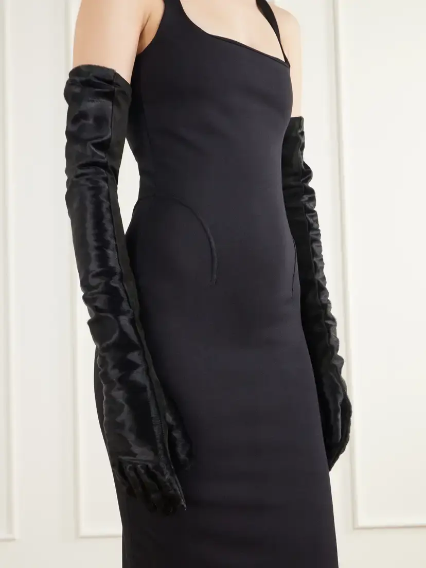 Alaïa Suede And Calf-hair Gloves - Black | Thumbnail 2