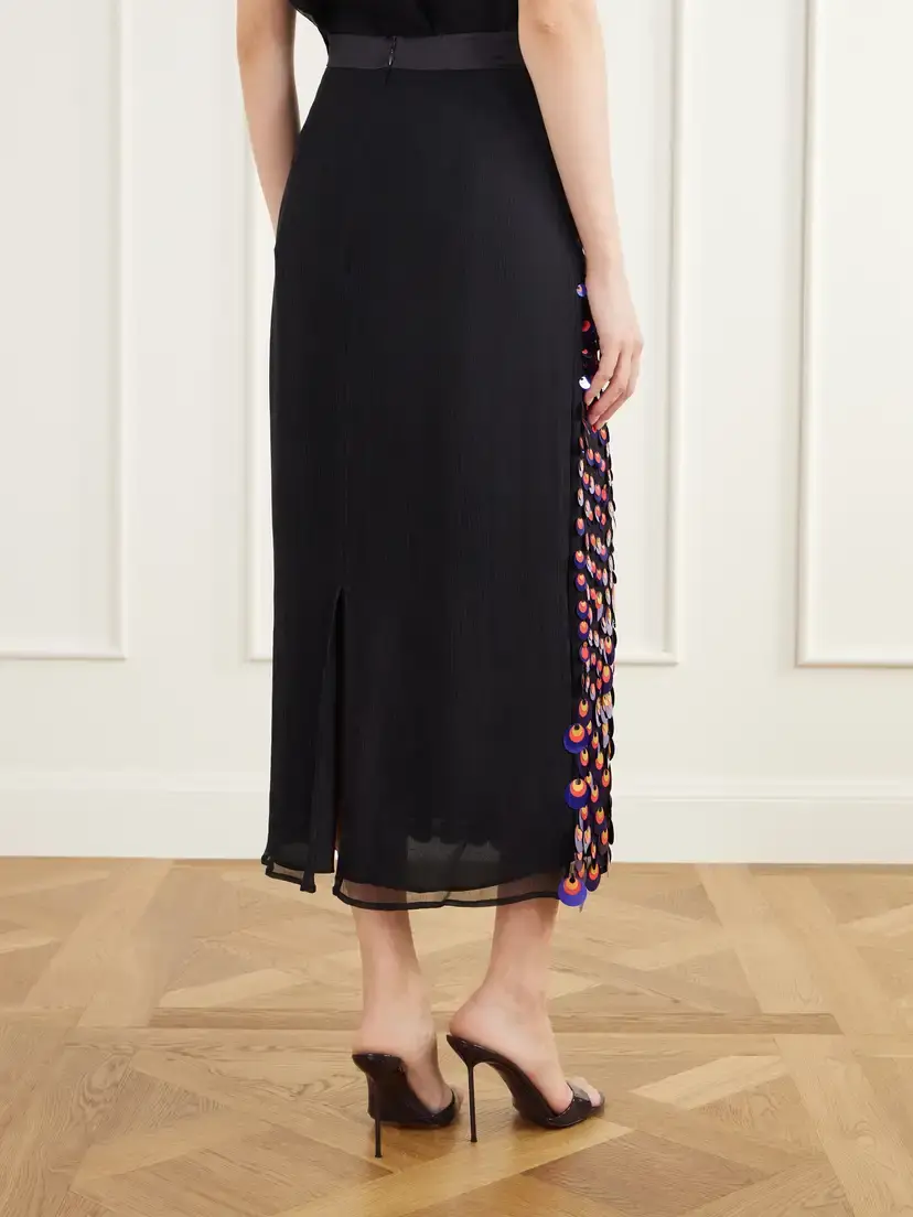 Christopher John Rogers Sequin-embellished Silk-crepon Midi Skirt | Thumbnail 4 Christopher John Rogers Sequin-embellished Silk-crepon Midi Skirt | Thumbnail 4