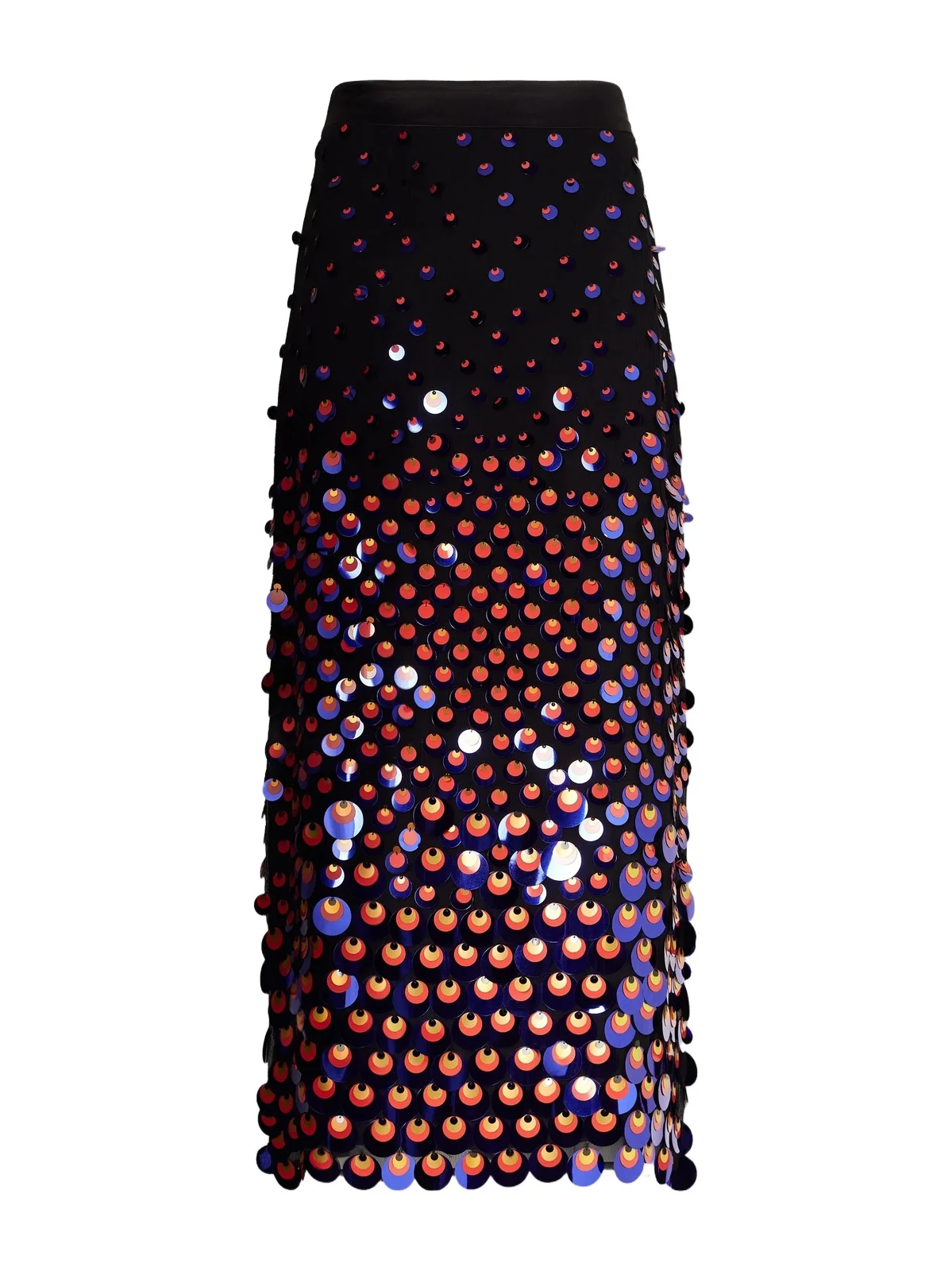 Sequin-embellished Silk-crepon Midi Skirt