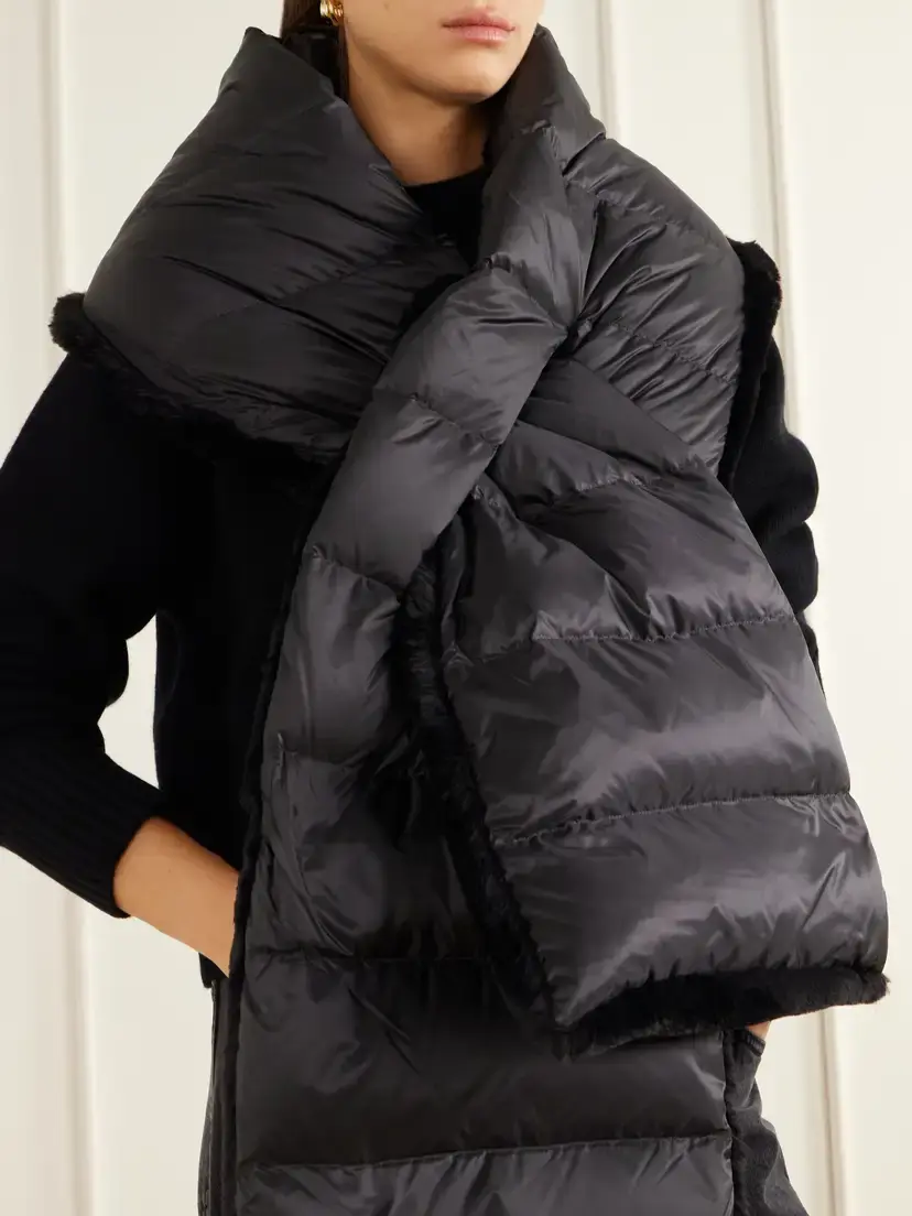 Max Mara Piacere Quilted Shell-trimmed Plush Scarf | Thumbnail 3 Max Mara Piacere Quilted Shell-trimmed Plush Scarf | Thumbnail 3
