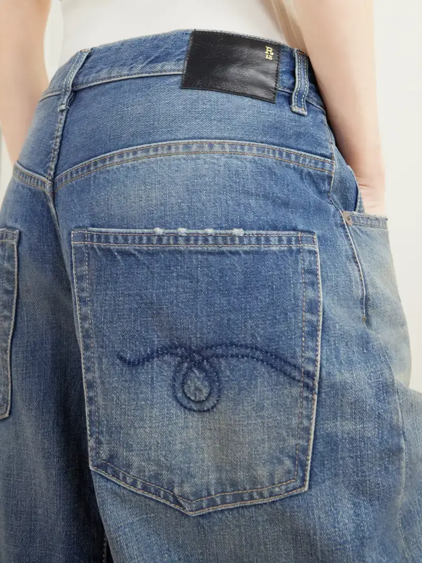 R13 Articulated Knee X-bf Sculpted Mid-rise Barrel-leg Jeans | Thumbnail 6 R13 Articulated Knee X-bf Sculpted Mid-rise Barrel-leg Jeans | Thumbnail 6