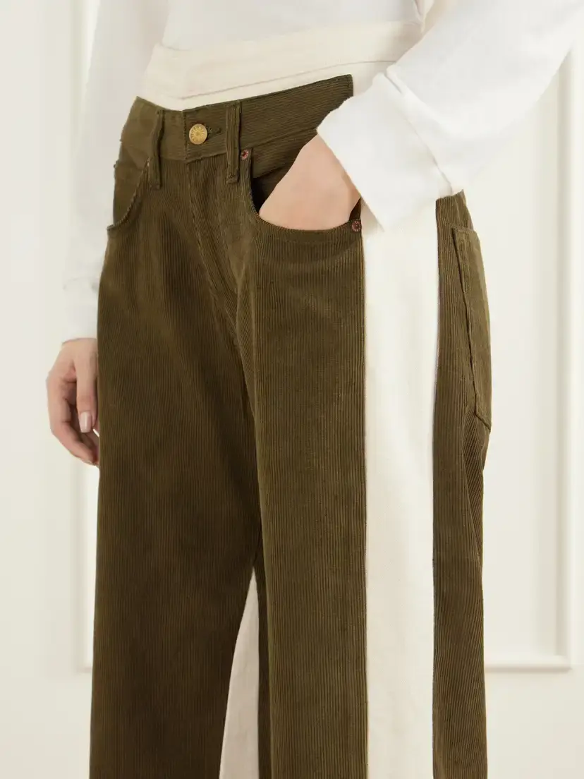 B SIDES Double Waistband Rework Cotton-corduroy High-rise Wide-leg Jeans | Thumbnail 5 B SIDES Double Waistband Rework Cotton-corduroy High-rise Wide-leg Jeans | Thumbnail 5