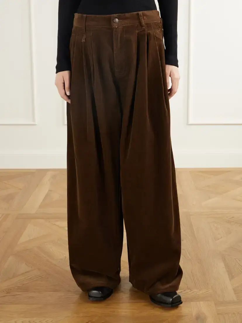 R13 Triple Pleat Cotton-corduroy Wide-leg Pants | Thumbnail 3