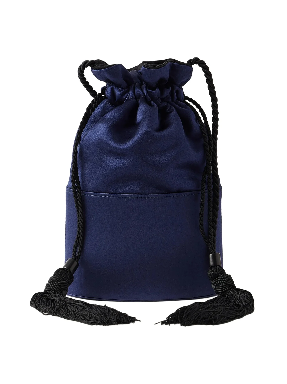 Hunting Season The Lola Drawstring Tasseled Cord-trimmed Satin Bucket Bag