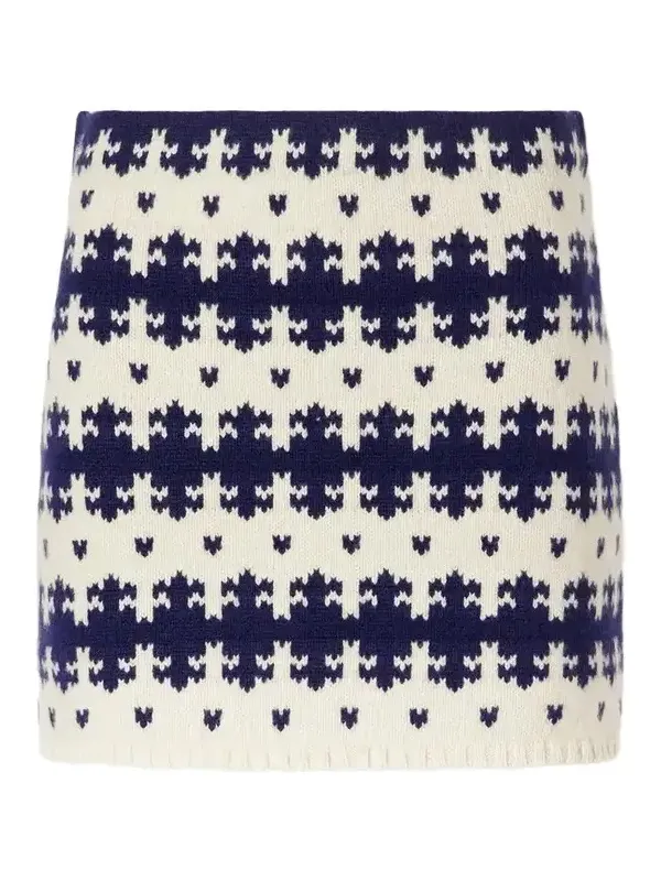 Fair Isle Intarsia-knit Cashmere Mini Skirt