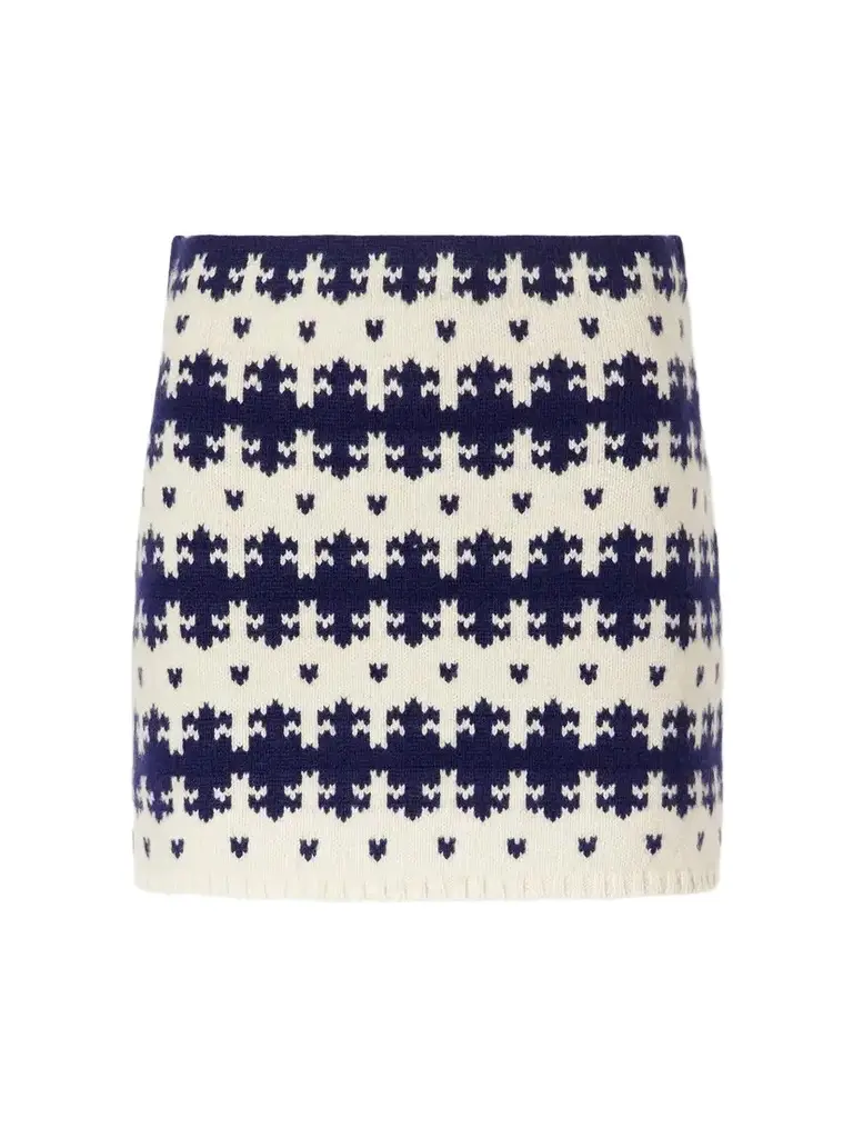 Fair Isle Intarsia-knit Cashmere Mini Skirt