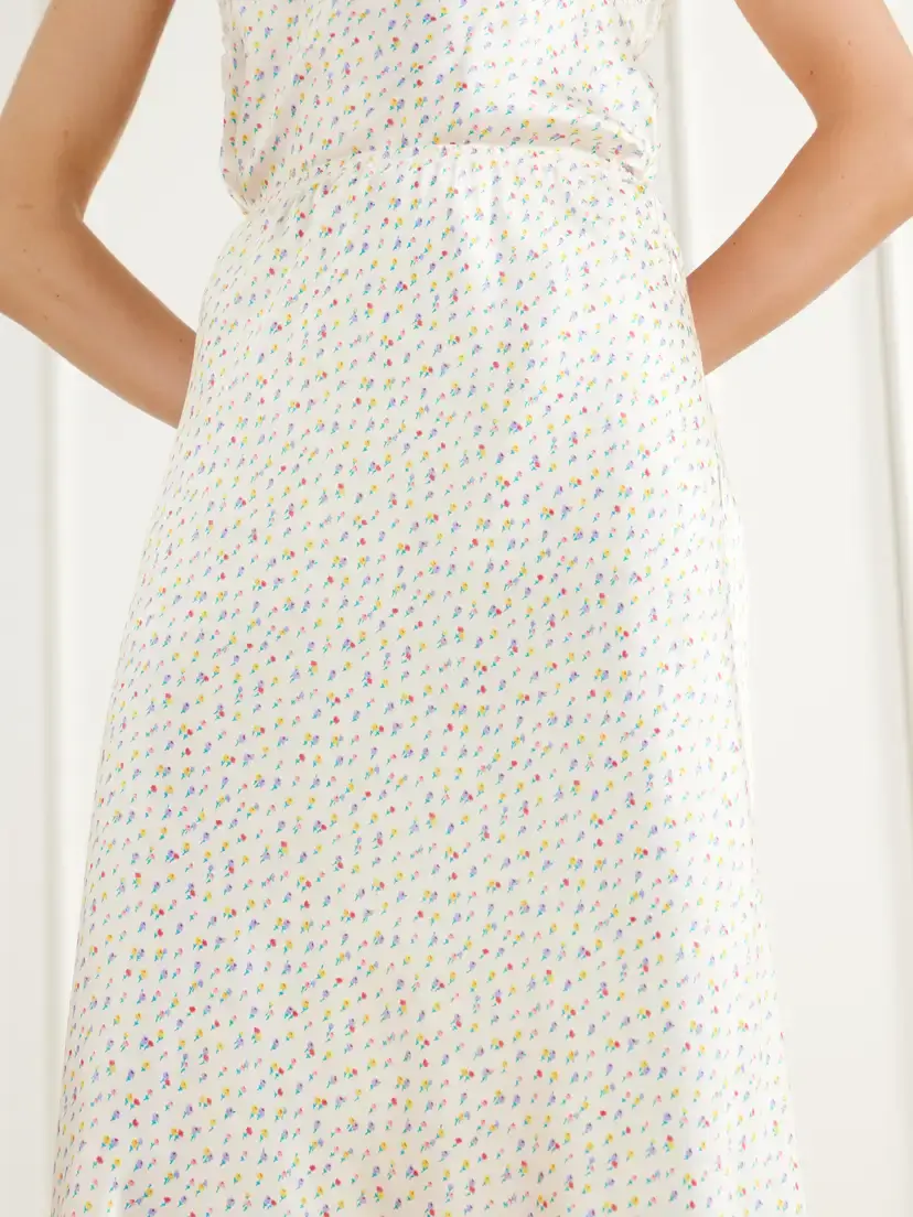 Rabanne Floral-print Lace-trimmed Silk-satin Midi Skirt | Thumbnail 5 Rabanne Floral-print Lace-trimmed Silk-satin Midi Skirt | Thumbnail 5