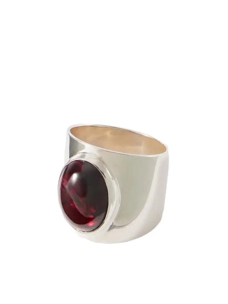 Loren Stewart Garbo Sterling Silver Garnet Ring