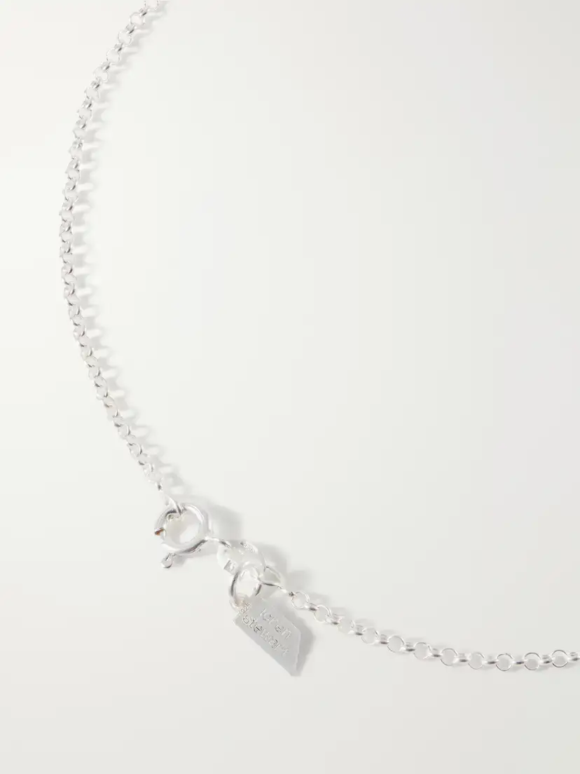 Loren Stewart Mini Half Moon Lock Silver Garnet Necklace | Thumbnail 4 Loren Stewart Mini Half Moon Lock Silver Garnet Necklace | Thumbnail 4