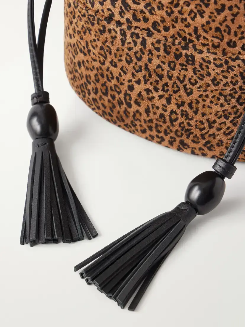 Hunting Season The Sac Tasseled Leopard-print Leather-trimmed Suede Bucket Bag | Thumbnail 5