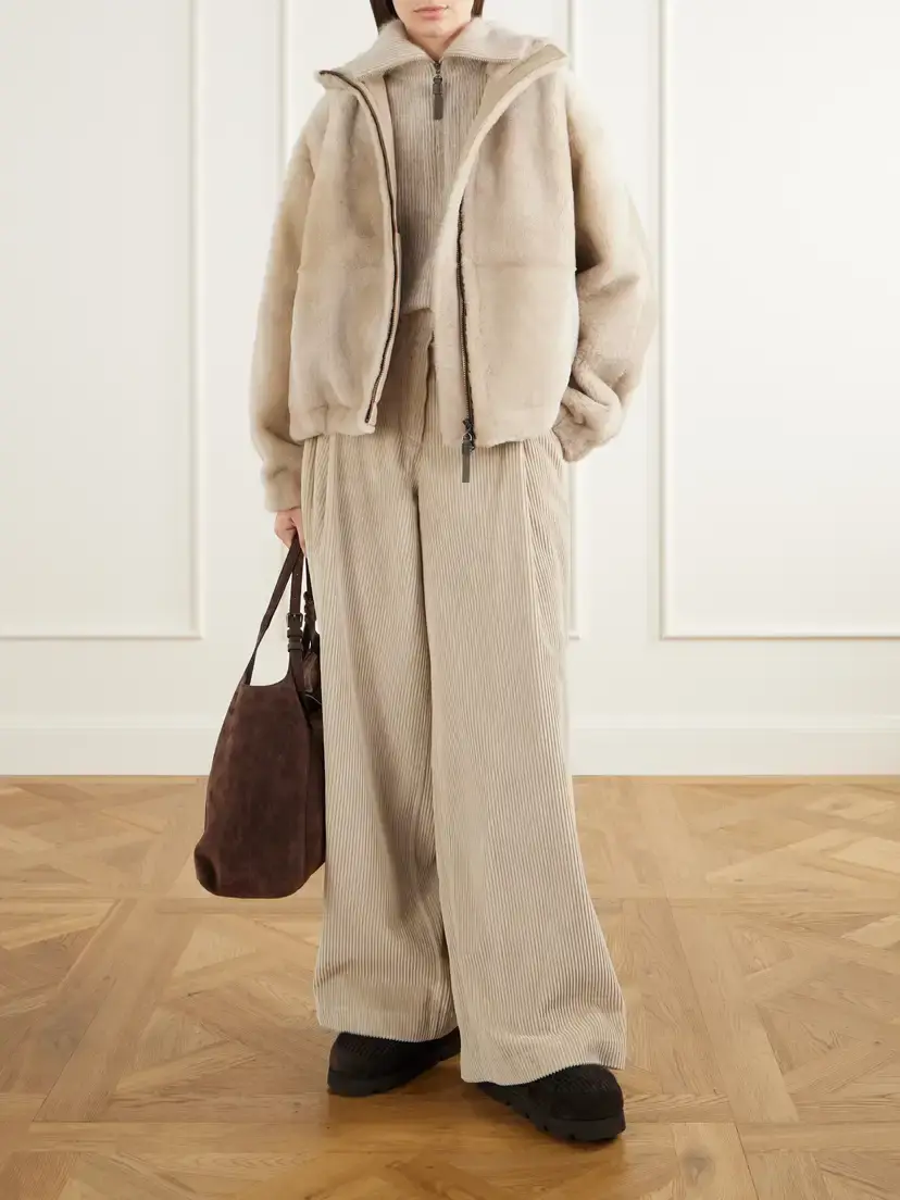 Brunello Cucinelli Monili-embellished Suede-trimmed Brushed Cashmere Ankle Boots | Thumbnail 4 Brunello Cucinelli Monili-embellished Suede-trimmed Brushed Cashmere Ankle Boots | Thumbnail 4