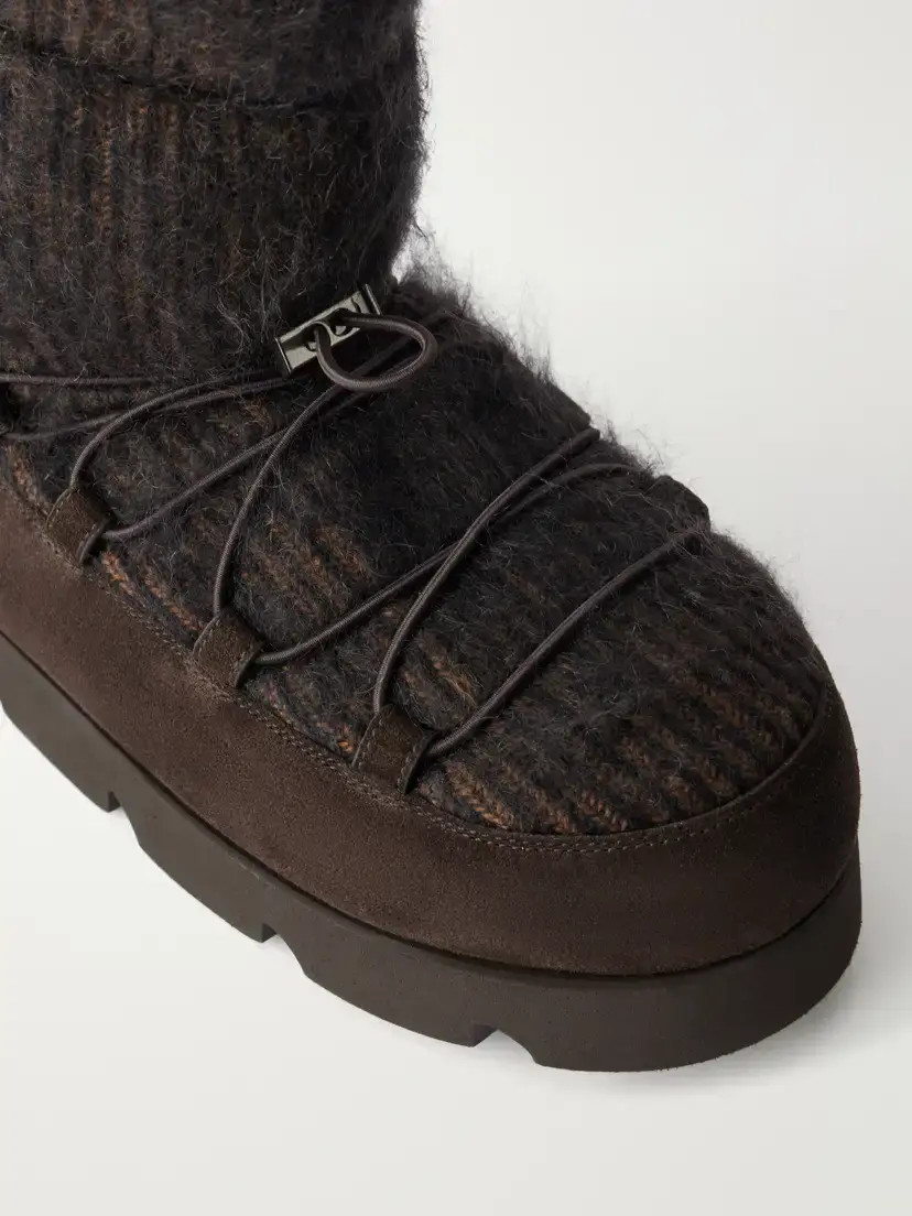 Brunello Cucinelli Monili-embellished Suede-trimmed Brushed Cashmere Ankle Boots | Thumbnail 5 Brunello Cucinelli Monili-embellished Suede-trimmed Brushed Cashmere Ankle Boots | Thumbnail 5