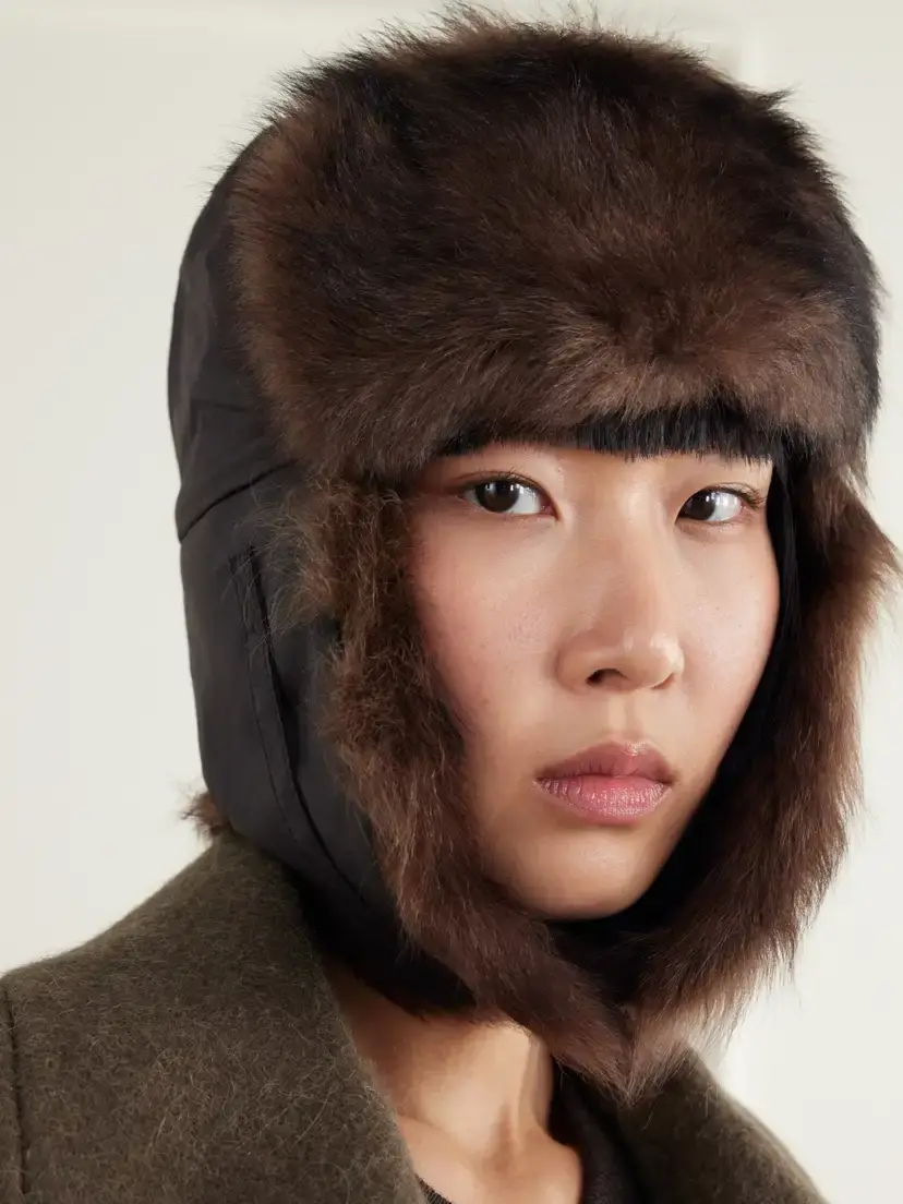 Lemaire Chapka Shearling-trimmed Cotton-blend Twill Trapper Hat | Thumbnail 4 Lemaire Chapka Shearling-trimmed Cotton-blend Twill Trapper Hat | Thumbnail 4