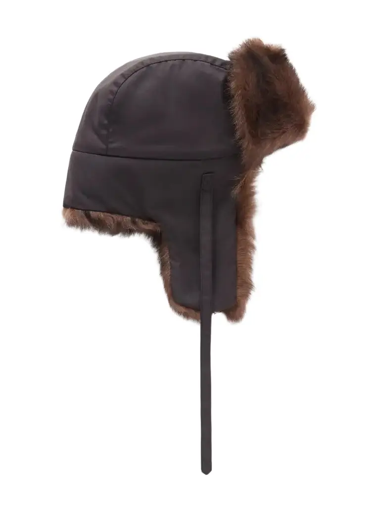 Lemaire Chapka Shearling-trimmed Cotton-blend Twill Trapper Hat
