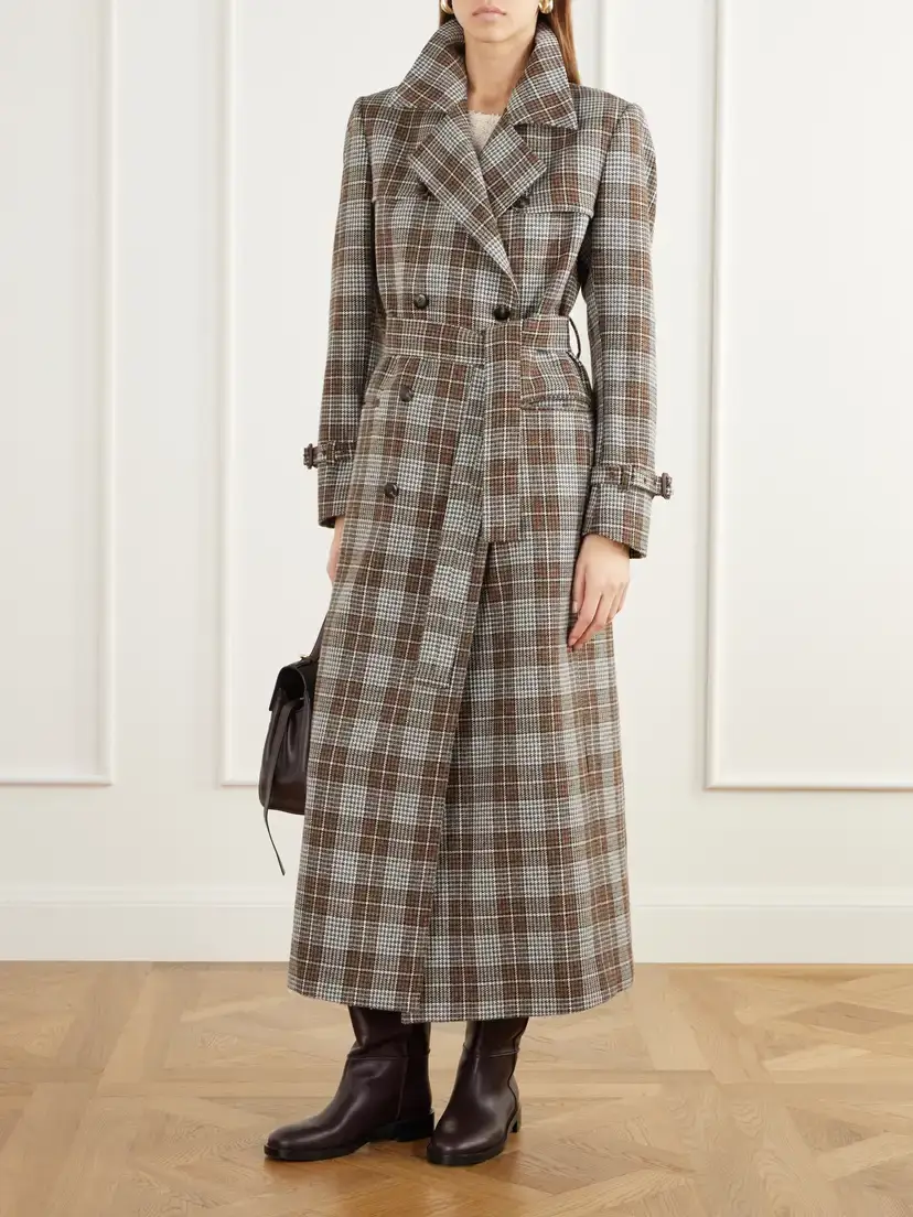 Giuliva Heritage The Camilla Double-breasted Belted Checked Wool-houndstooth Trench Coat | Thumbnail 2 Giuliva Heritage The Camilla Double-breasted Belted Checked Wool-houndstooth Trench Coat | Thumbnail 2