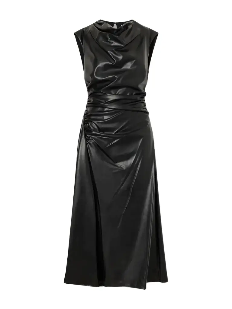 Burke Draped Glossed Midi Dress Burke Draped Glossed Midi Dress