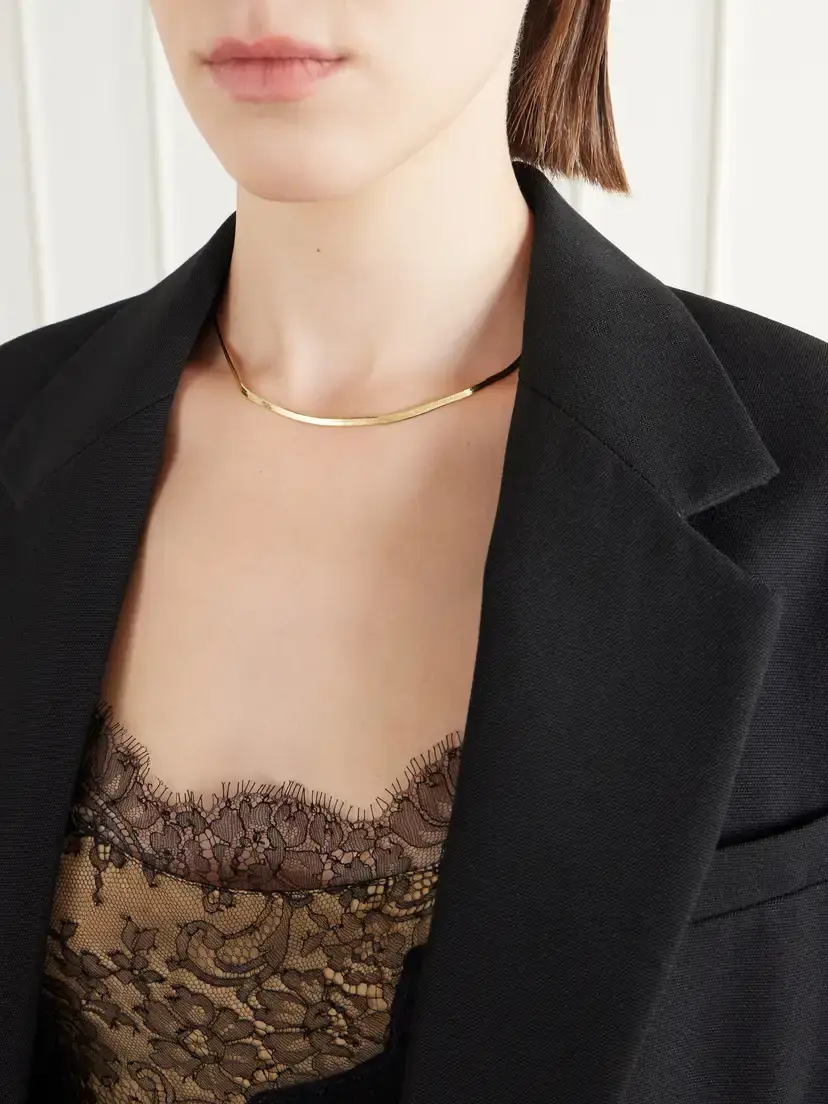 Loren Stewart Vermeil Herringbone Sterling Silver Gold-plated Necklace | Thumbnail 2 Loren Stewart Vermeil Herringbone Sterling Silver Gold-plated Necklace | Thumbnail 2