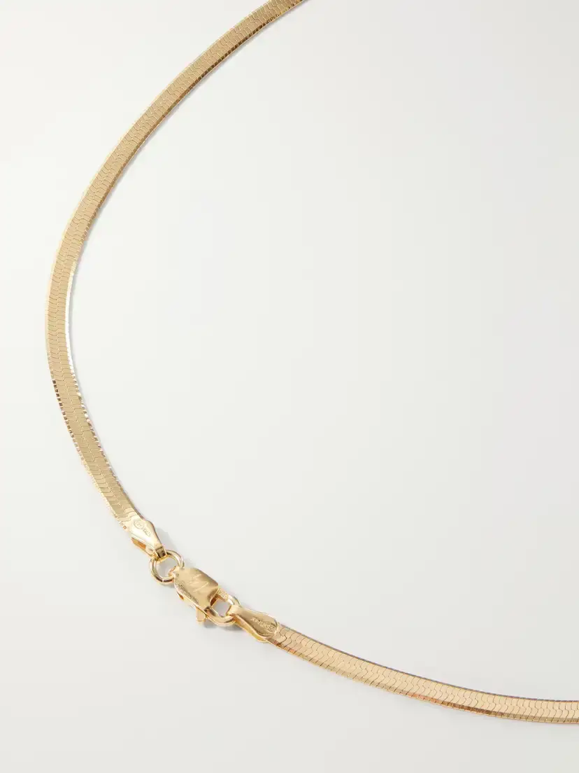 Loren Stewart Vermeil Herringbone Sterling Silver Gold-plated Necklace | Thumbnail 3 Loren Stewart Vermeil Herringbone Sterling Silver Gold-plated Necklace | Thumbnail 3