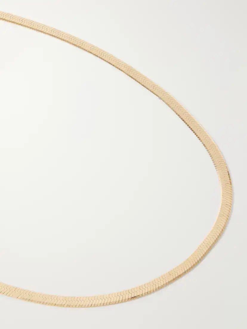 Loren Stewart Vermeil Herringbone Sterling Silver Gold-plated Necklace | Thumbnail 4 Loren Stewart Vermeil Herringbone Sterling Silver Gold-plated Necklace | Thumbnail 4