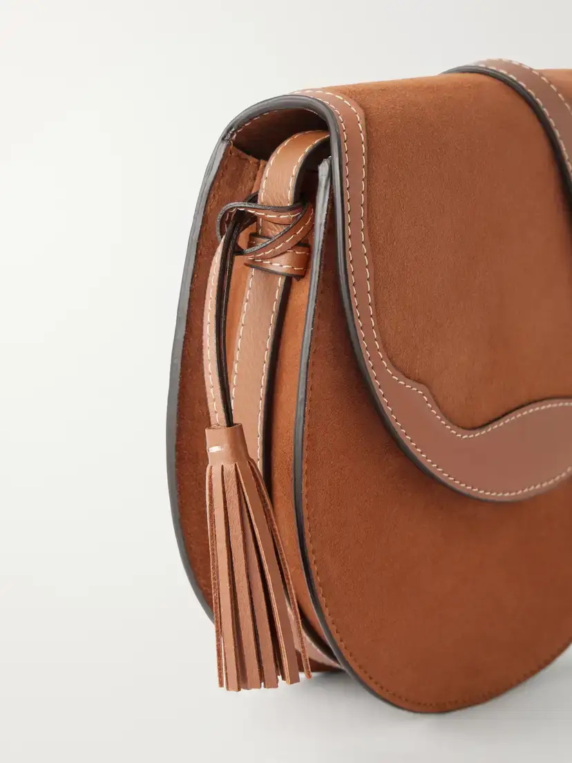 Hunting Season The Small Saddle Tasseled Leather-trimmed Suede Shoulder Bag | Thumbnail 5