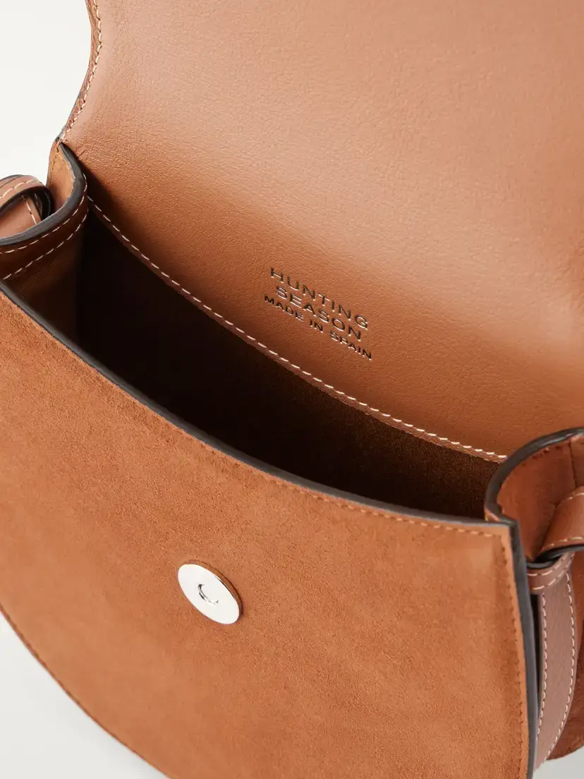Hunting Season The Small Saddle Tasseled Leather-trimmed Suede Shoulder Bag | Thumbnail 6