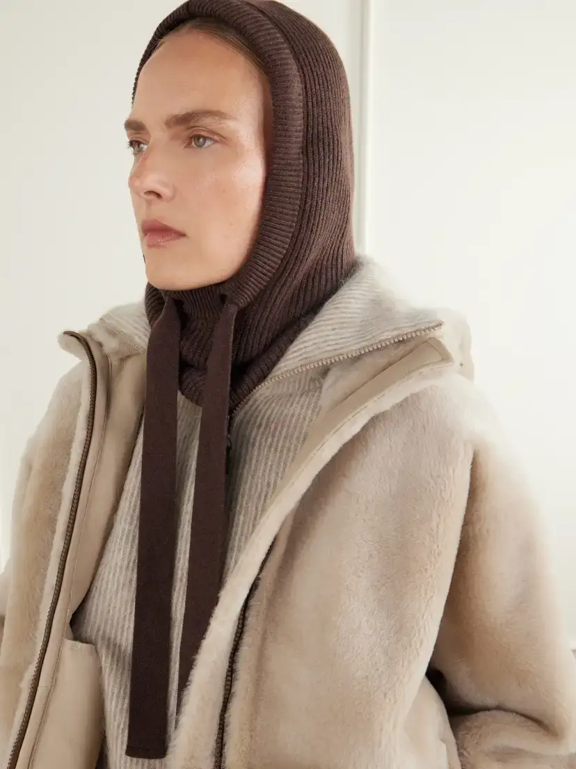 Brunello Cucinelli Drawstring Ribbed Cashmere Snood | Thumbnail 2 Brunello Cucinelli Drawstring Ribbed Cashmere Snood | Thumbnail 2