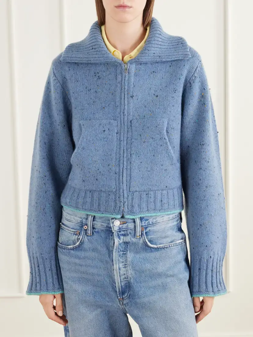 Calle Del Mar Cropped Cashmere Zip-up Cardigan | Thumbnail 3 Calle Del Mar Cropped Cashmere Zip-up Cardigan | Thumbnail 3