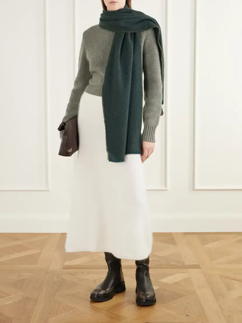 Johnstons of Elgin Mountain Twill Cashmere Scarf | Thumbnail 2 Johnstons of Elgin Mountain Twill Cashmere Scarf | Thumbnail 2