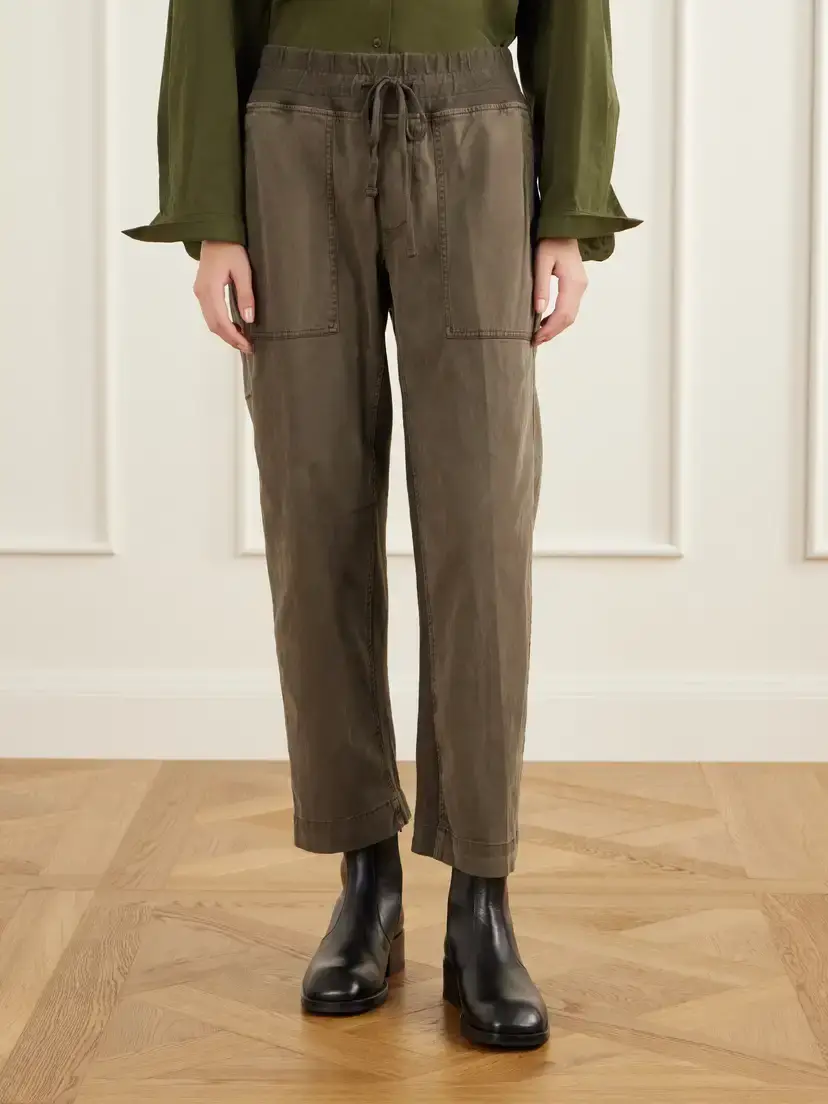 James Perse Rib-trimmed Cotton-twill Tapered Pants | Thumbnail 3 James Perse Rib-trimmed Cotton-twill Tapered Pants | Thumbnail 3