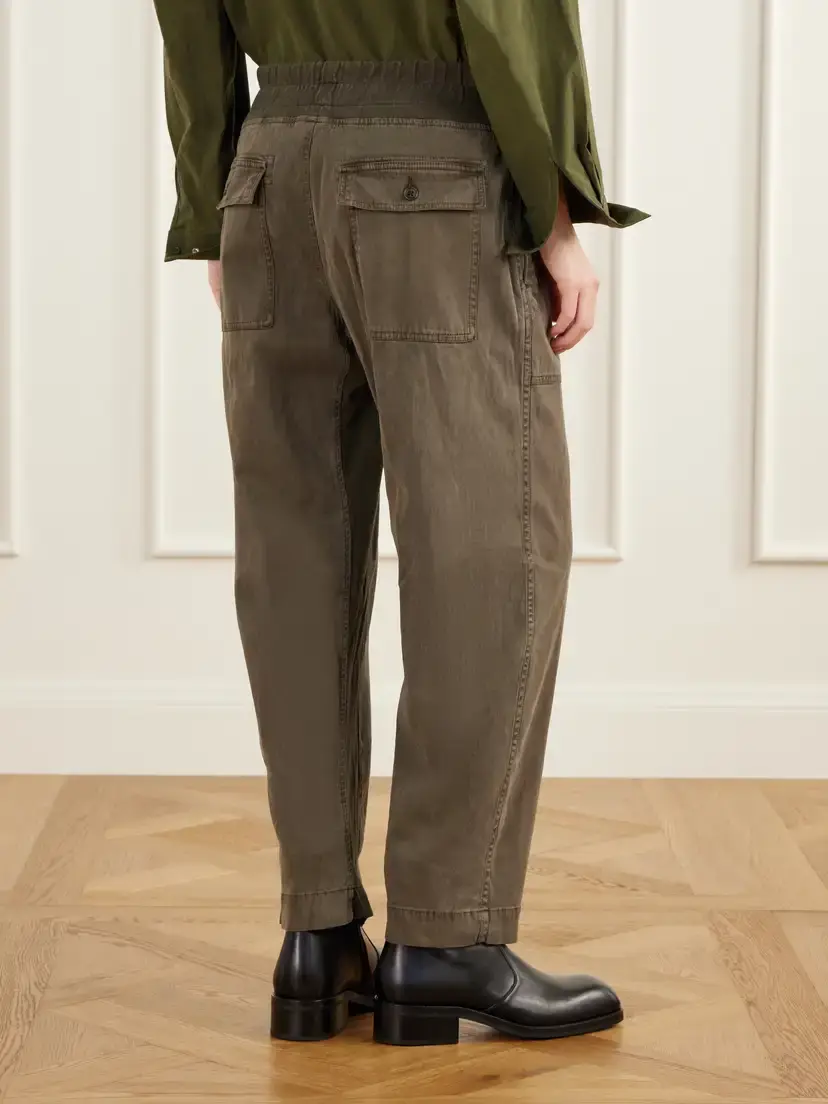 James Perse Rib-trimmed Cotton-twill Tapered Pants | Thumbnail 4 James Perse Rib-trimmed Cotton-twill Tapered Pants | Thumbnail 4