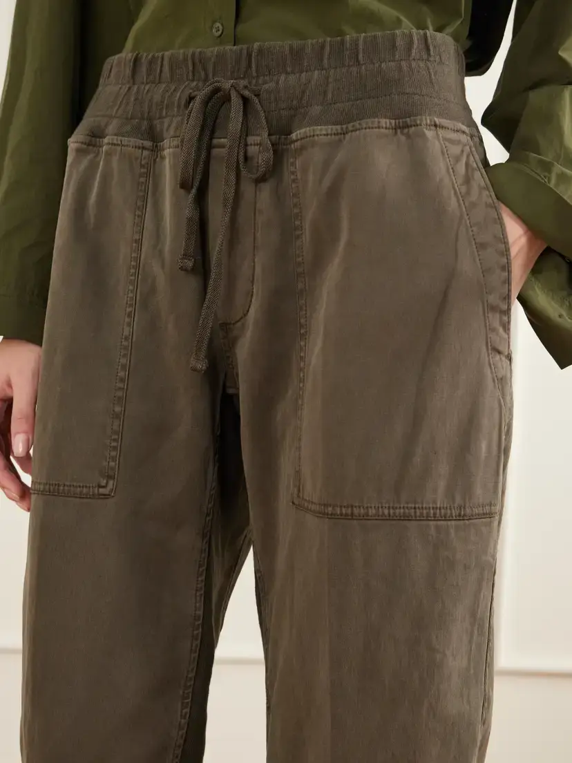James Perse Rib-trimmed Cotton-twill Tapered Pants | Thumbnail 5 James Perse Rib-trimmed Cotton-twill Tapered Pants | Thumbnail 5