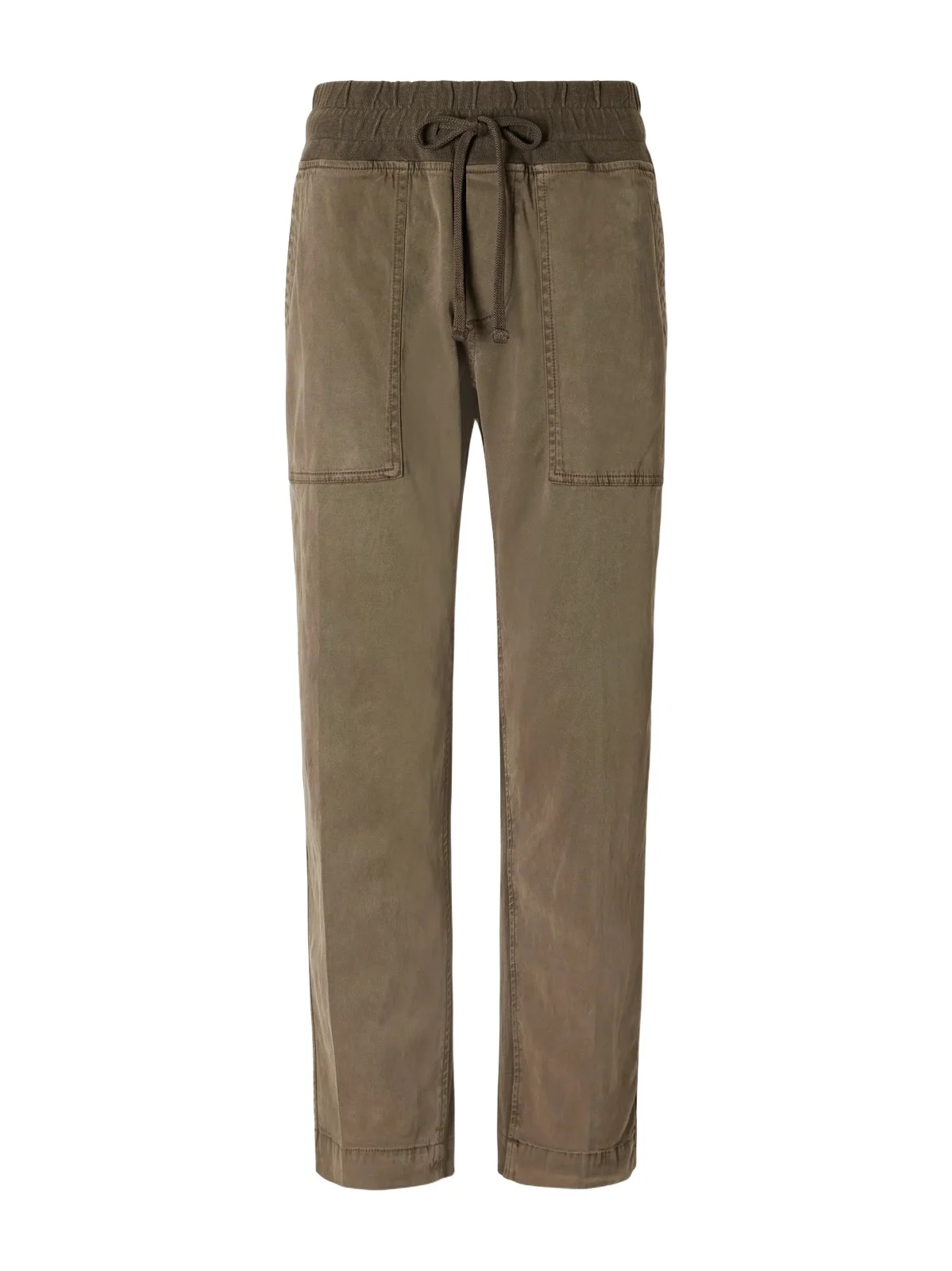 James Perse Rib-trimmed Cotton-twill Tapered Pants