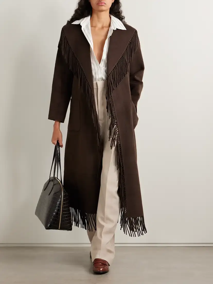 Simkhai Carrie Fringed Wool-blend Felt Coat | Thumbnail 2 Simkhai Carrie Fringed Wool-blend Felt Coat | Thumbnail 2