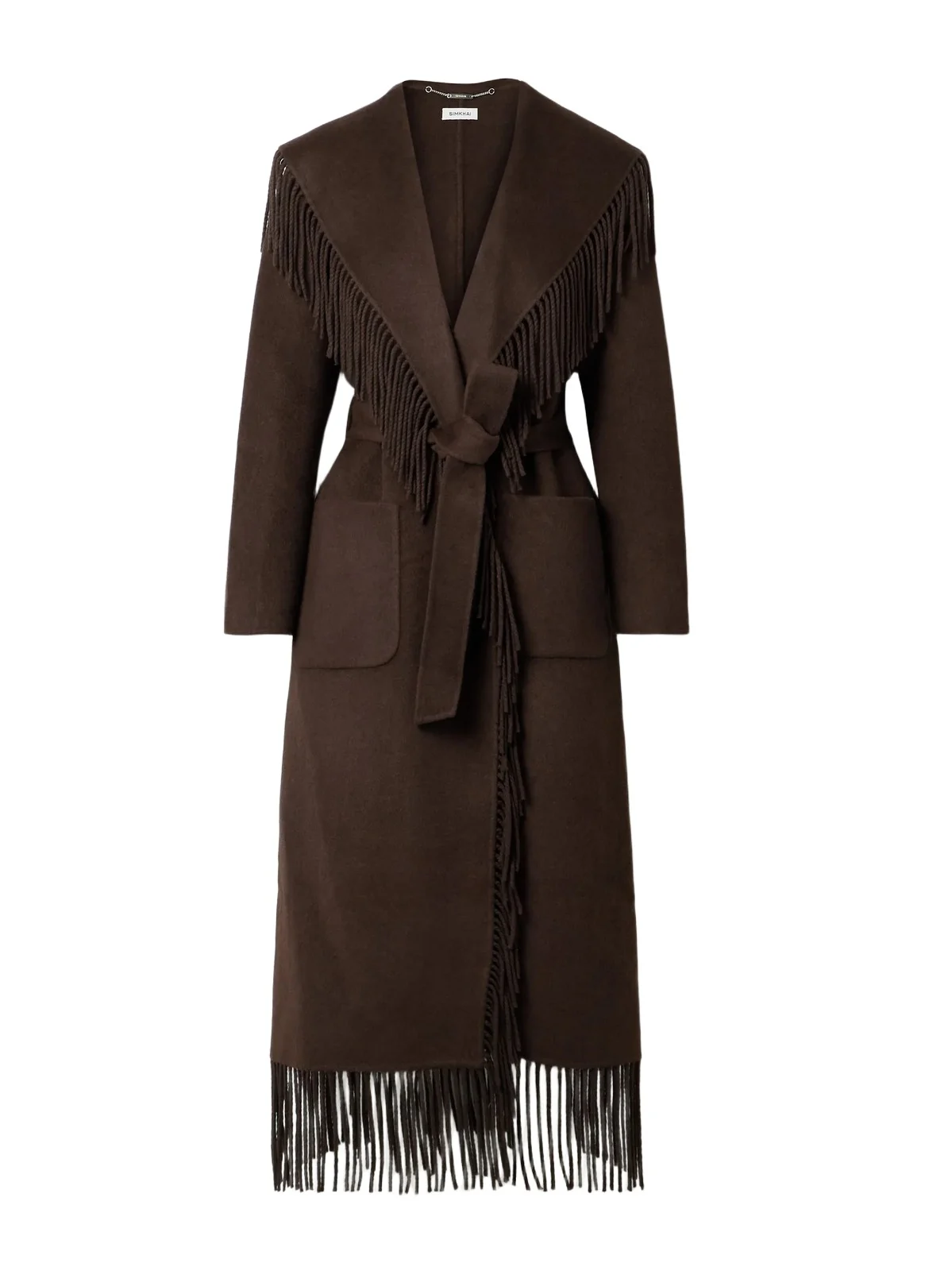 Simkhai Carrie Fringed Wool-blend Felt Coat