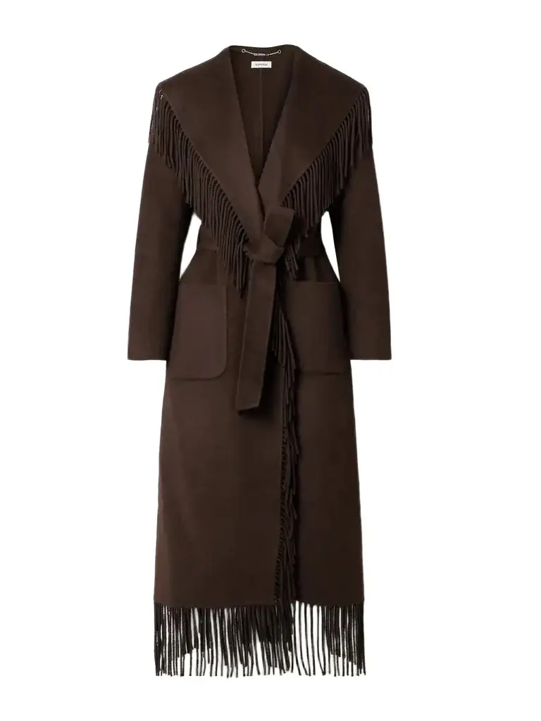Simkhai Carrie Fringed Wool-blend Felt Coat