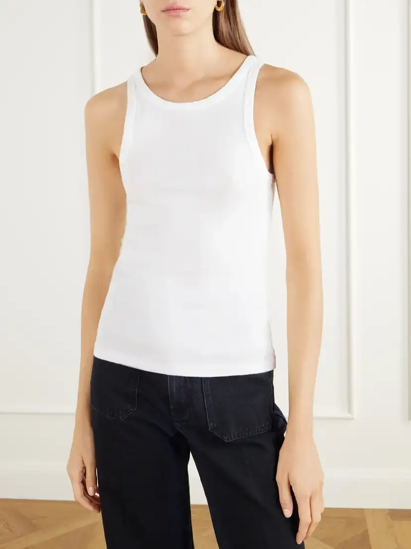 Nili Lotan Jennifer Ribbed Cotton-jersey Tank | Thumbnail 3 Nili Lotan Jennifer Ribbed Cotton-jersey Tank | Thumbnail 3