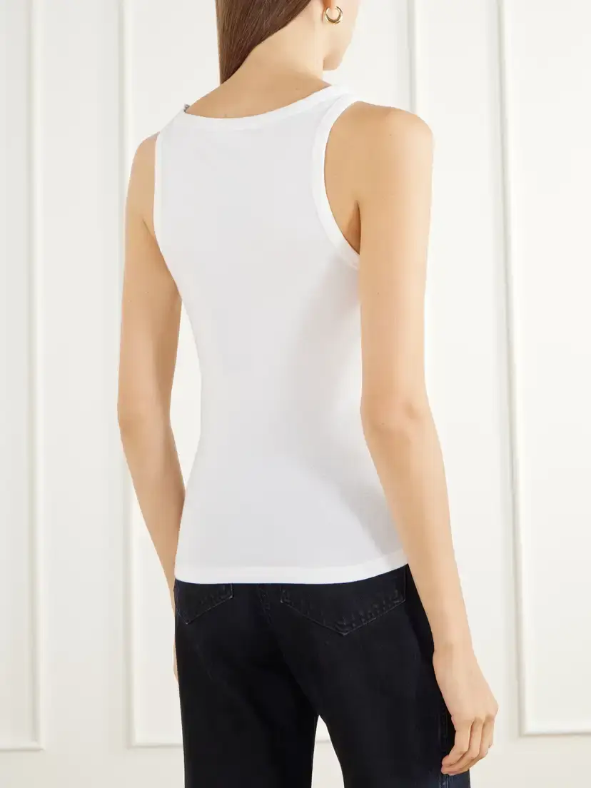 Nili Lotan Jennifer Ribbed Cotton-jersey Tank | Thumbnail 4 Nili Lotan Jennifer Ribbed Cotton-jersey Tank | Thumbnail 4