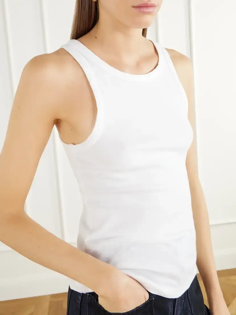 Nili Lotan Jennifer Ribbed Cotton-jersey Tank | Thumbnail 5 Nili Lotan Jennifer Ribbed Cotton-jersey Tank | Thumbnail 5
