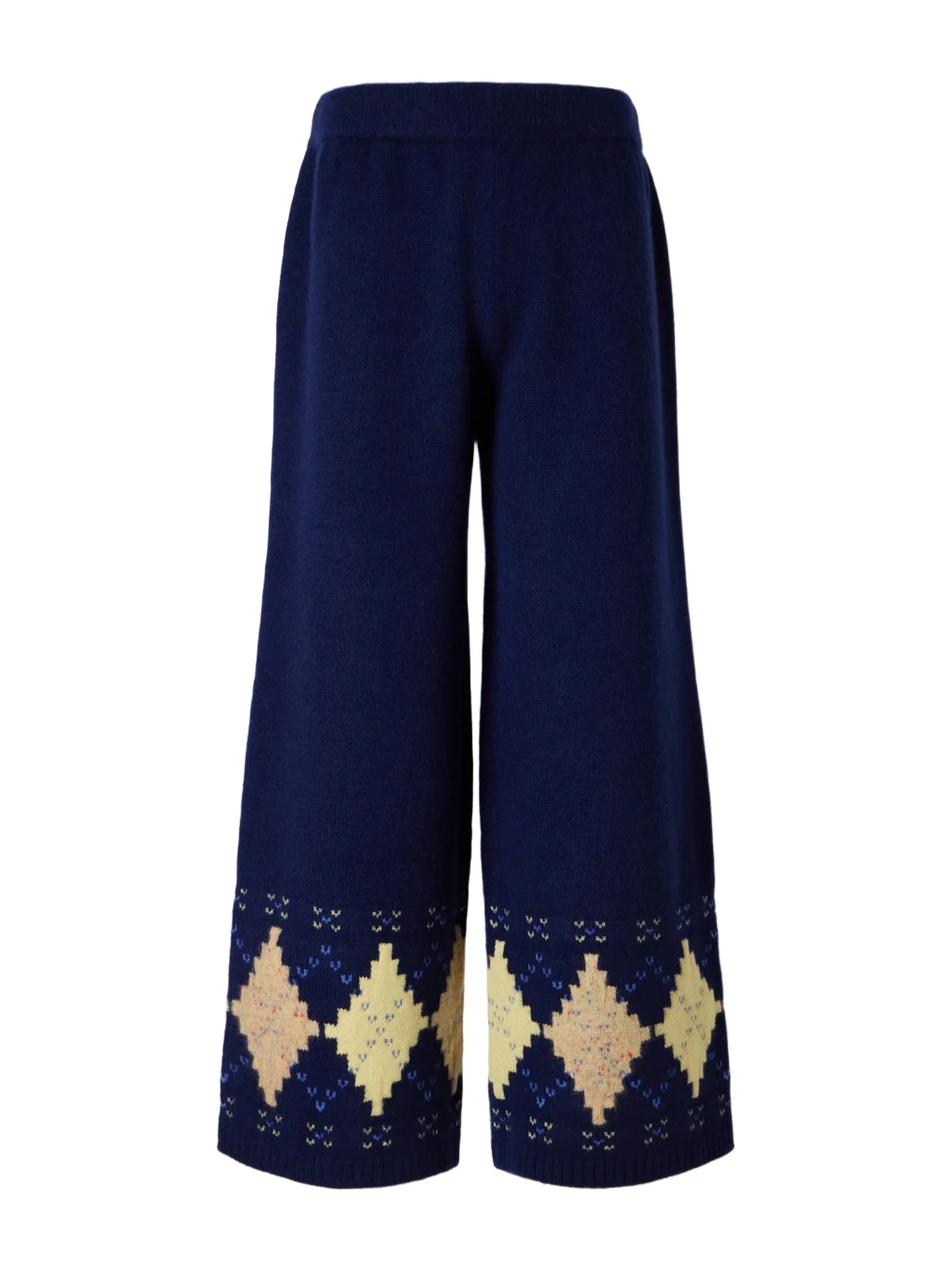 Argyle Cashmere Wide-leg Pants