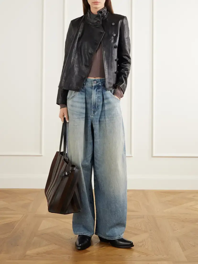 R13 Pleated Waistband Low-rise Wide-leg Jeans | Thumbnail 2 R13 Pleated Waistband Low-rise Wide-leg Jeans | Thumbnail 2