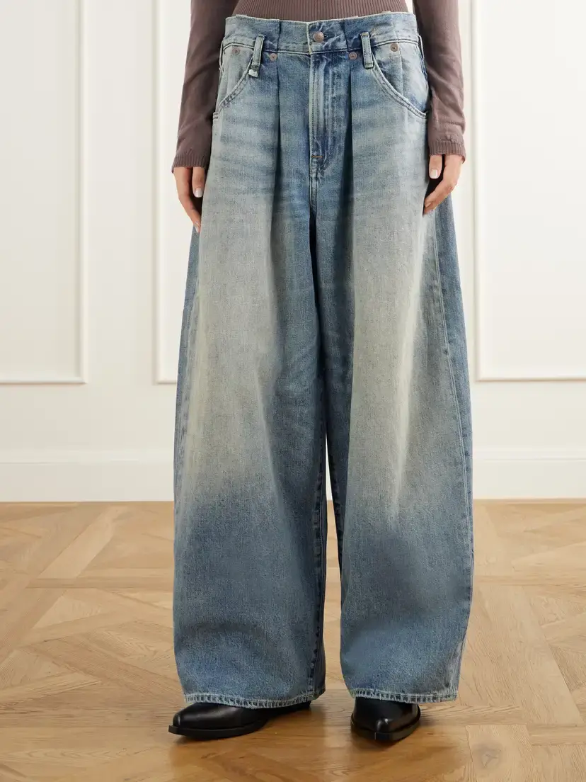 R13 Pleated Waistband Low-rise Wide-leg Jeans | Thumbnail 3 R13 Pleated Waistband Low-rise Wide-leg Jeans | Thumbnail 3