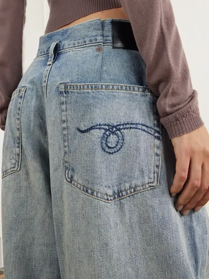 R13 Pleated Waistband Low-rise Wide-leg Jeans | Thumbnail 5 R13 Pleated Waistband Low-rise Wide-leg Jeans | Thumbnail 5