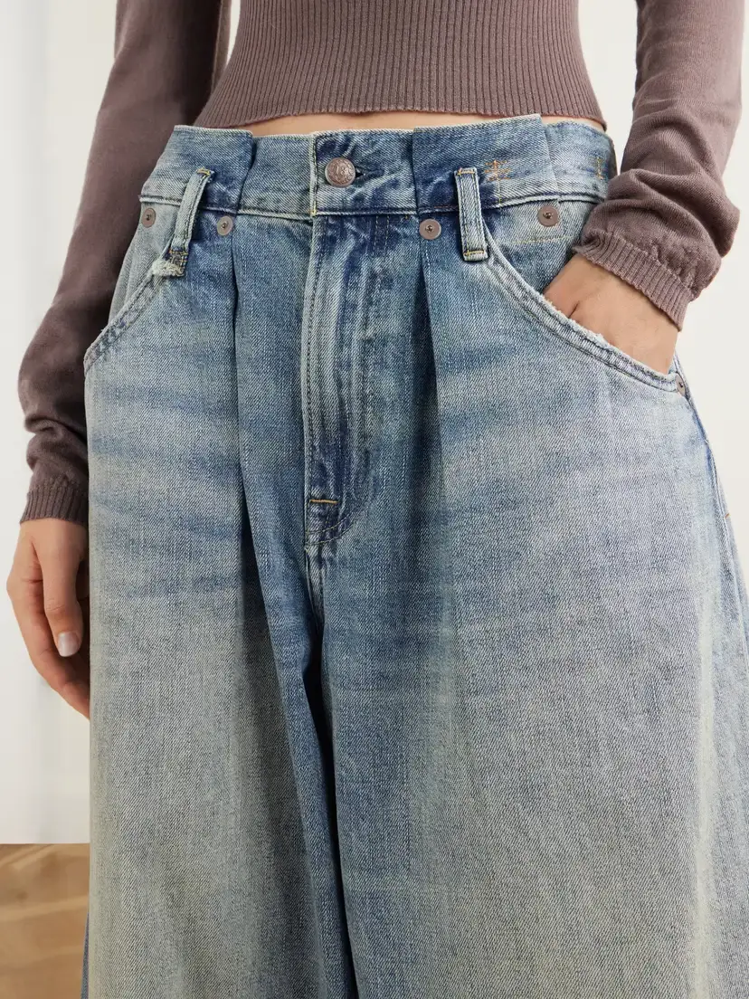 R13 Pleated Waistband Low-rise Wide-leg Jeans | Thumbnail 6 R13 Pleated Waistband Low-rise Wide-leg Jeans | Thumbnail 6