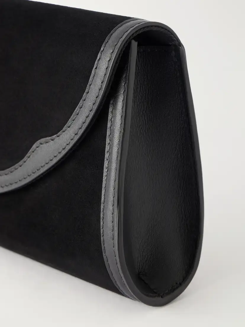 Hunting Season The Opera Leather-trimmed Suede Clutch | Thumbnail 5 Hunting Season The Opera Leather-trimmed Suede Clutch | Thumbnail 5